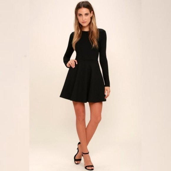NWT Lulus Forever Chic Black Long Sleeve Dress size S - Picture 9 of 9